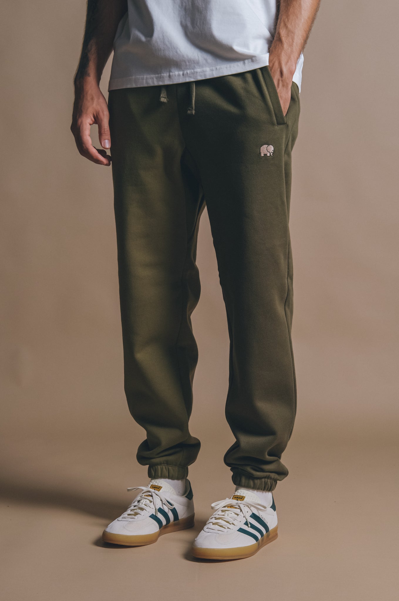 Organic Color Block Sweatpants Dark Olive/Gothic Olive