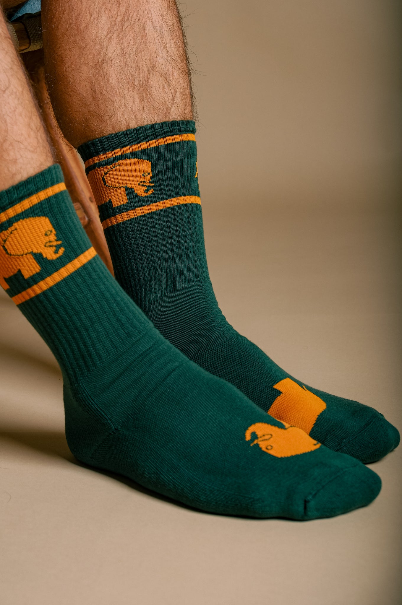 Green Organic Cotton Athletic Socks