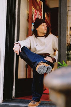 The Hooded Oversized Sweatshirt Warm Heather Grey/Wine Red