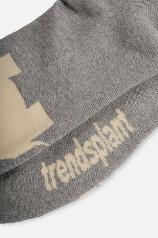 Detail of Grey Organic Cotton Athletic Socks showcasing fabric and logo | TP_IMAGE_TYPE=DETAIL