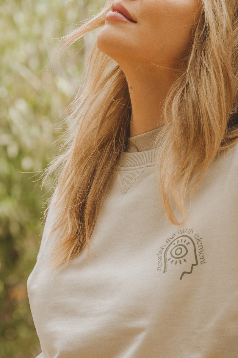 Women's Trendsplant x Equilibrium - Face Sweater Ivory