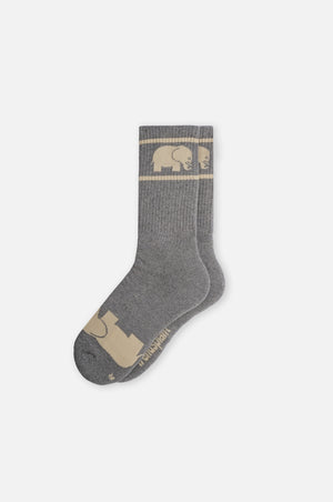 Grey Organic Cotton Athletic Socks displayed on a plain background | TP_IMAGE_TYPE=SILHOUETTE_FRONT