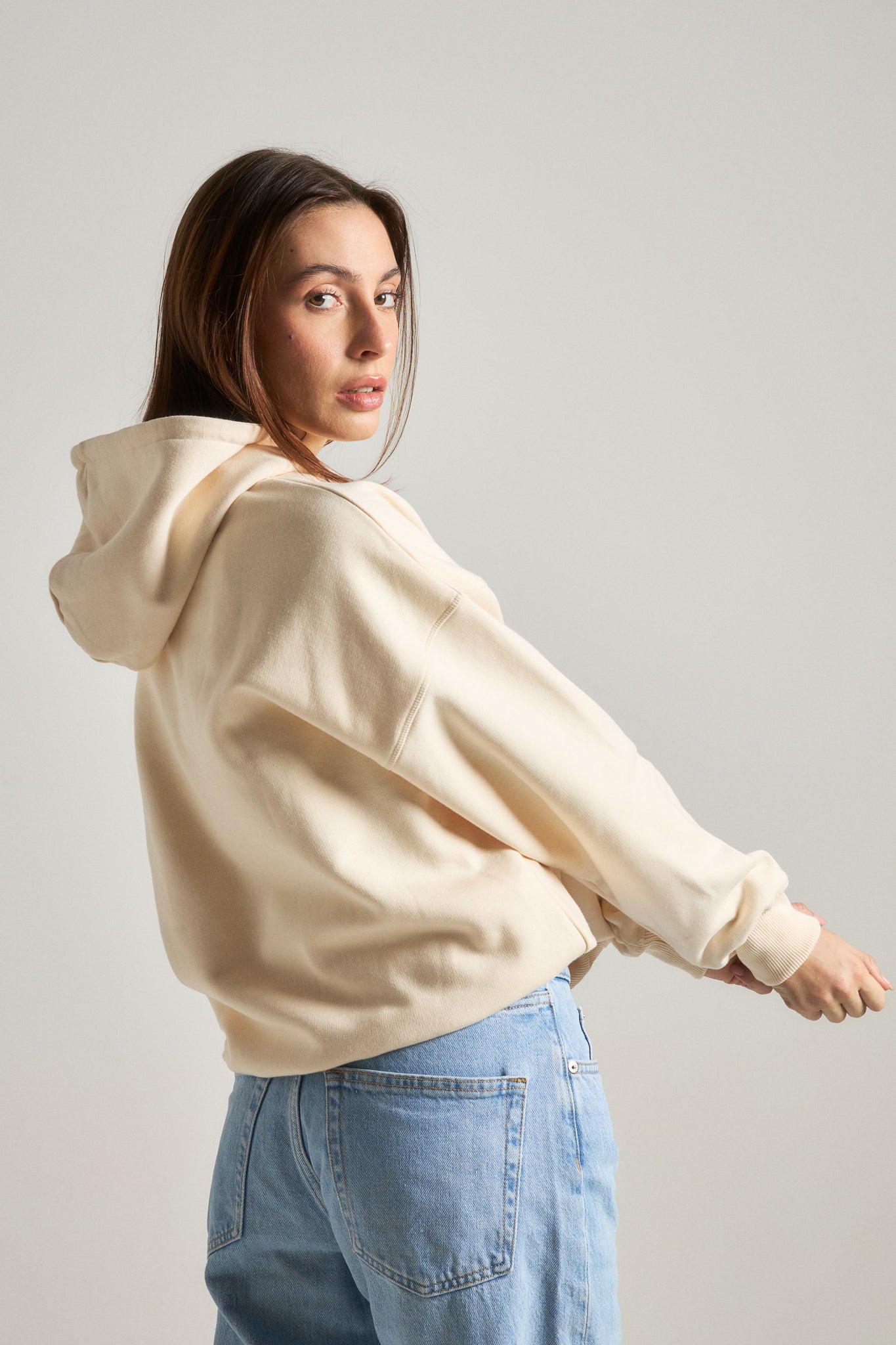 Women's Organic Essential Oversized Hoodie Ivory