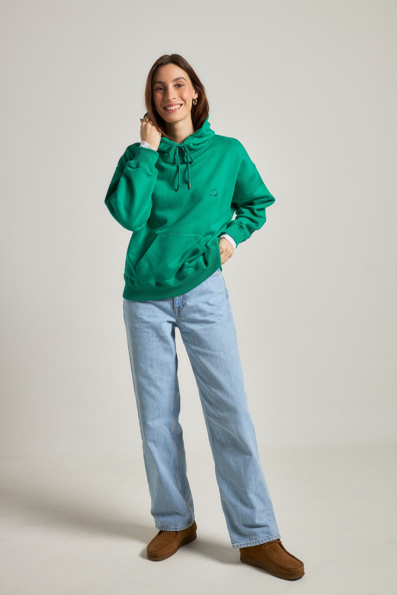 Women's Organic Essential Oversized Hoodie Bosphorus Green