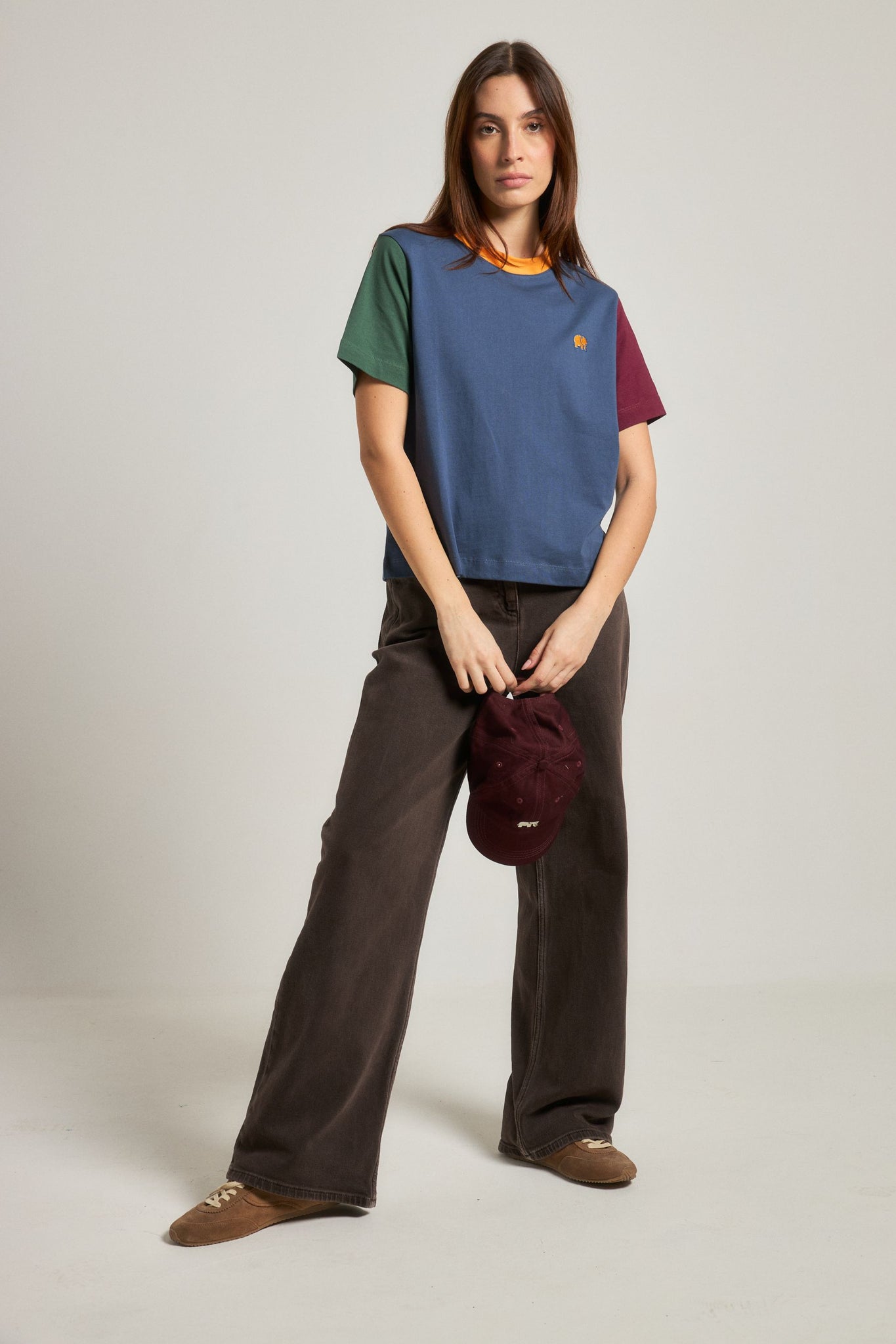 Women's Color Block T-Shirt Trendsplant Blue