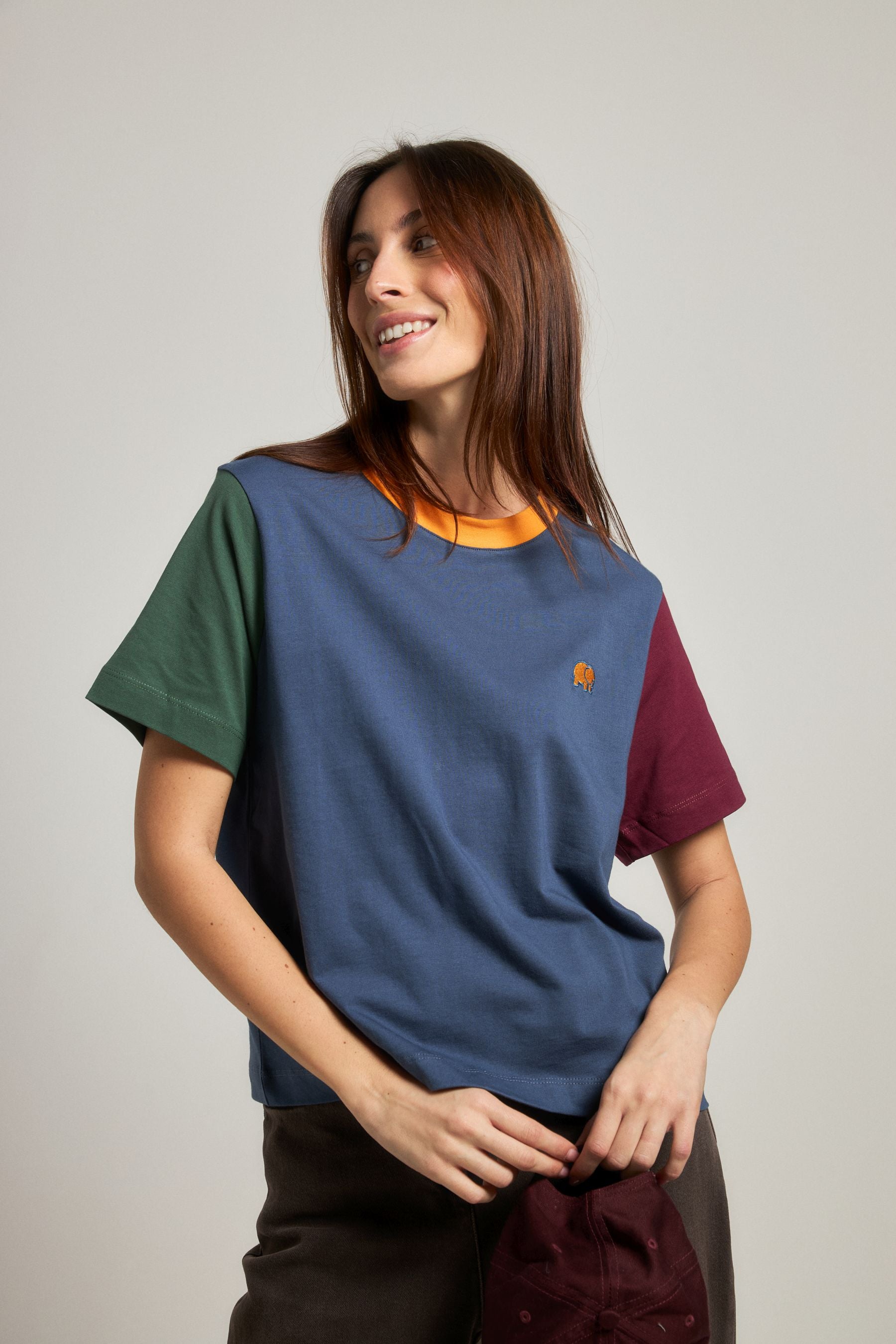 Women's Color Block T-Shirt Trendsplant Blue