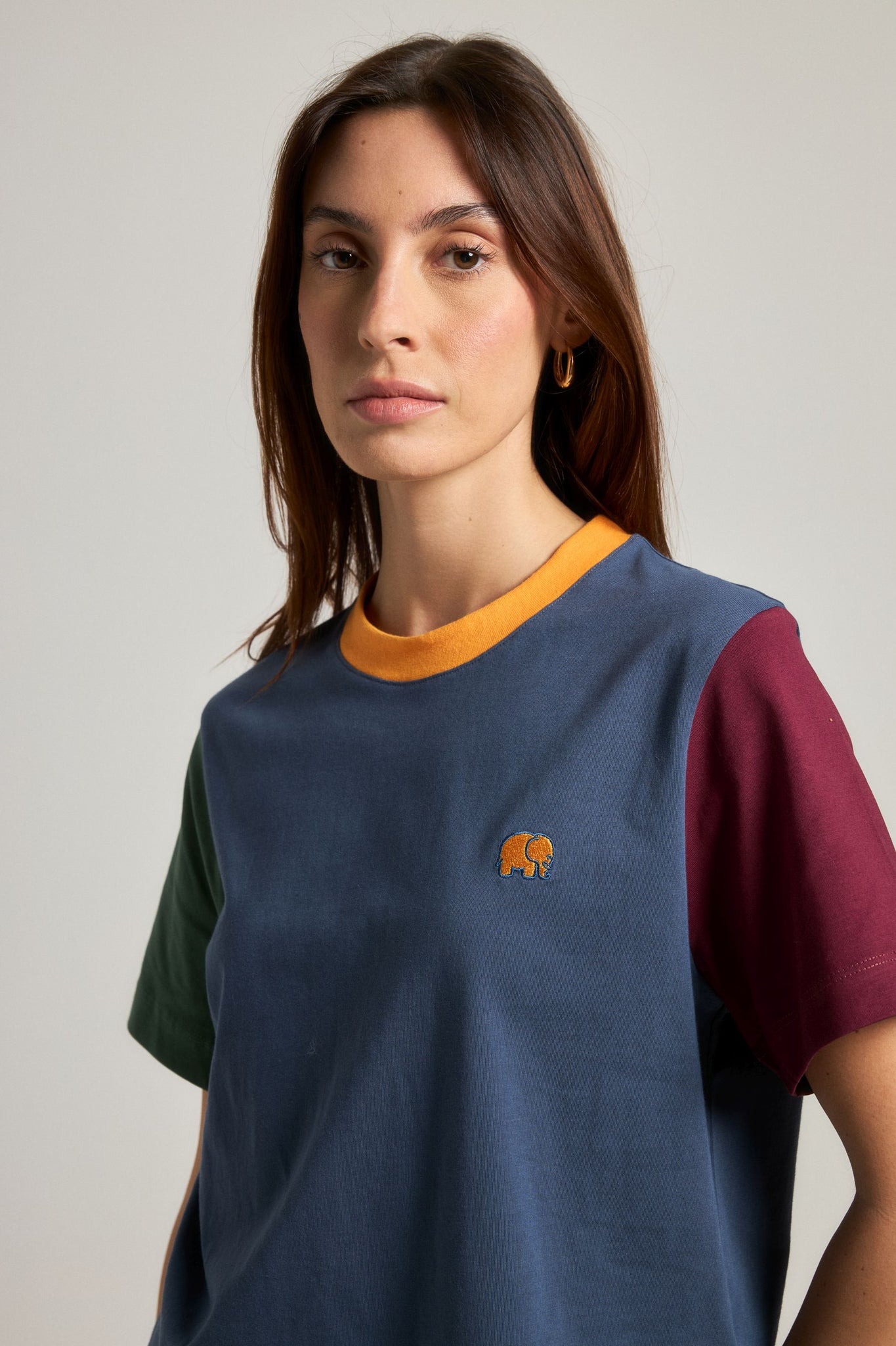 Women's Color Block T-Shirt Trendsplant Blue