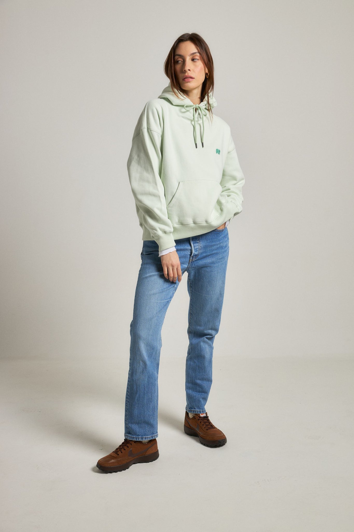 Women's Organic Essential Oversized Hoodie Mint Green