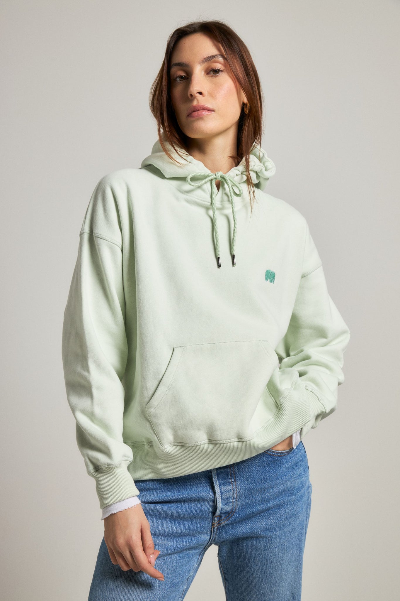 Women's Organic Essential Oversized Hoodie Mint Green