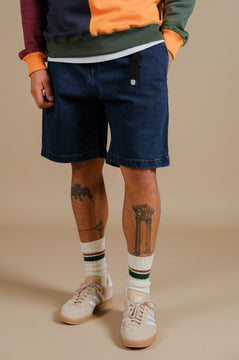 Recycled Denim Climber Shorts Dark Wash