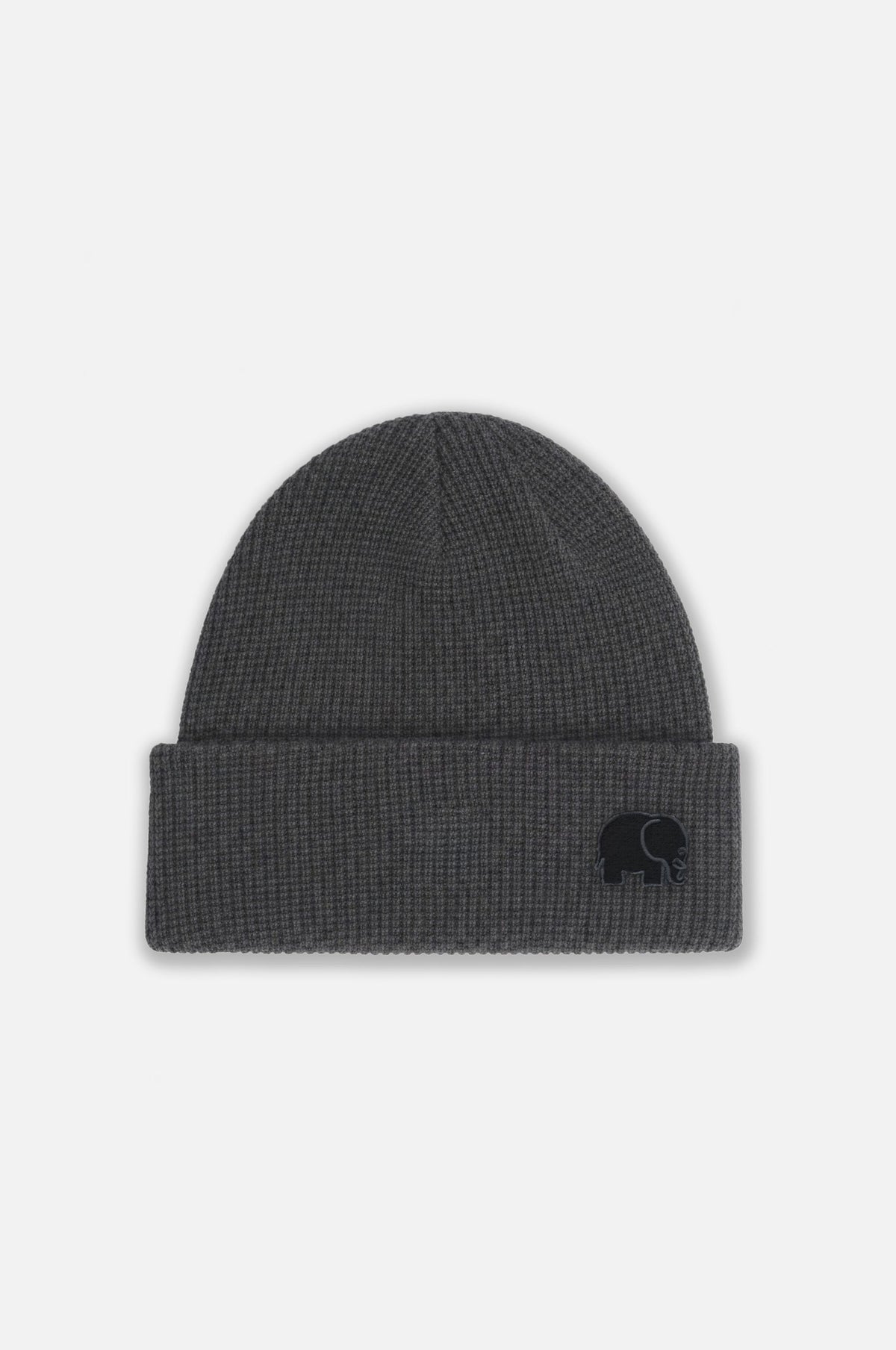 Bonnet en maille gaufrée anthracite avec revers | TP_IMAGE_TYPE=SILHOUETTE_FRONT