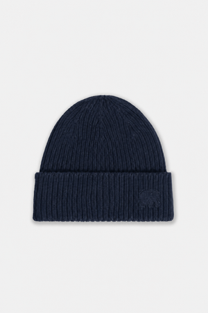 Marine rib knit beanie with a folded cuff and logo detail | TP_IMAGE_TYPE=SILHOUETTE_FRONT