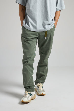 Person wearing Ecodye Cotton Climber Pant in Menthol front view | TP_IMAGE_TYPE=MODEL_FRONT