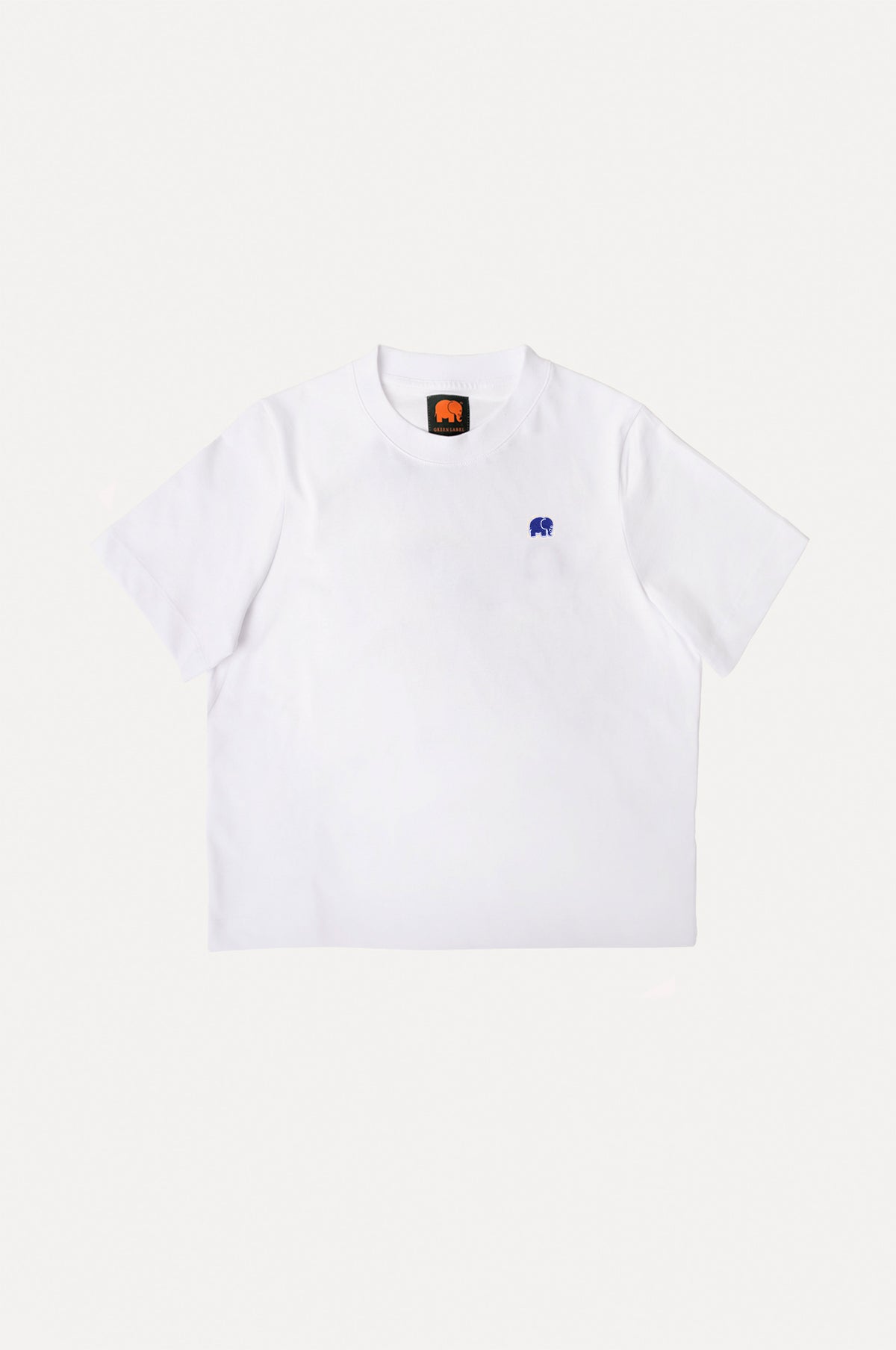 Silhouette du T-shirt Explanada Organic pour femme en blanc, avec un petit logo éléphant coloré | TP_IMAGE_TYPE=SILHOUETTE_FRONT