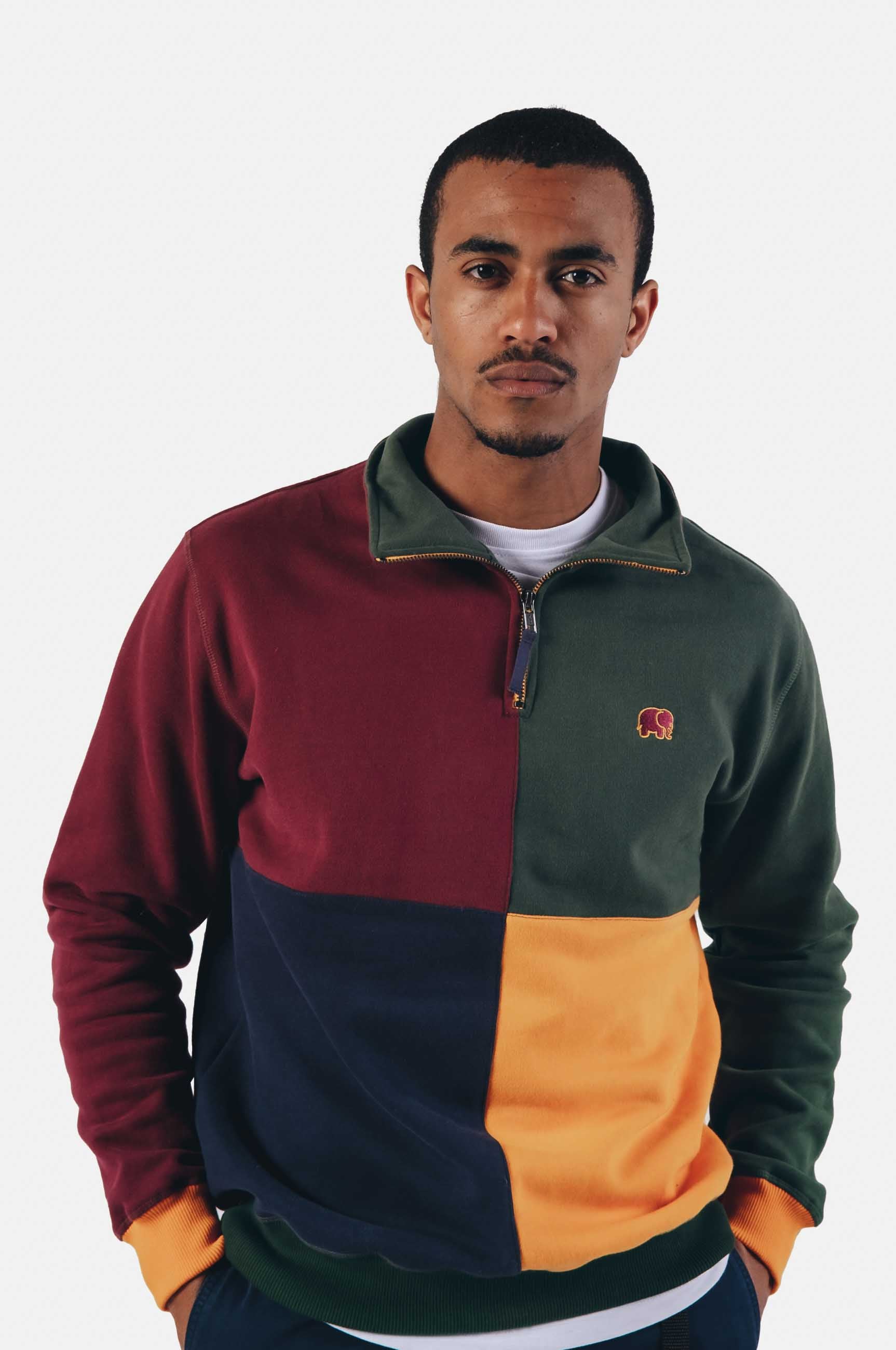 Ae colorblock half zip sweatshirt best sale