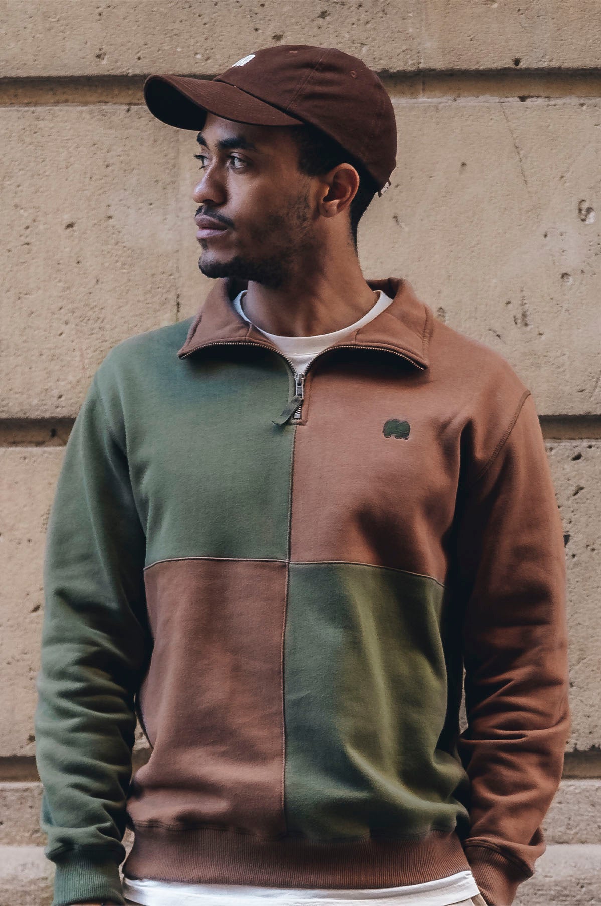 Colorblock half deals zip sweatshirt
