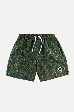 Short de bain Dogtown en SEAQUAL®YARN vert avec des motifs colorés et un logo sur le devant | TP_IMAGE_TYPE=SILHOUETTE_FRONT