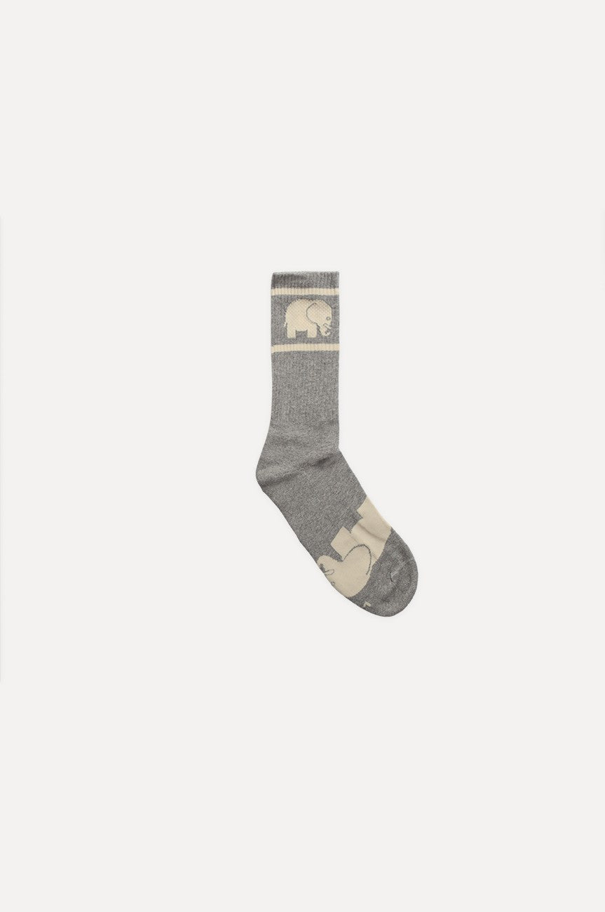 Grey Organic Cotton Athletic Socks