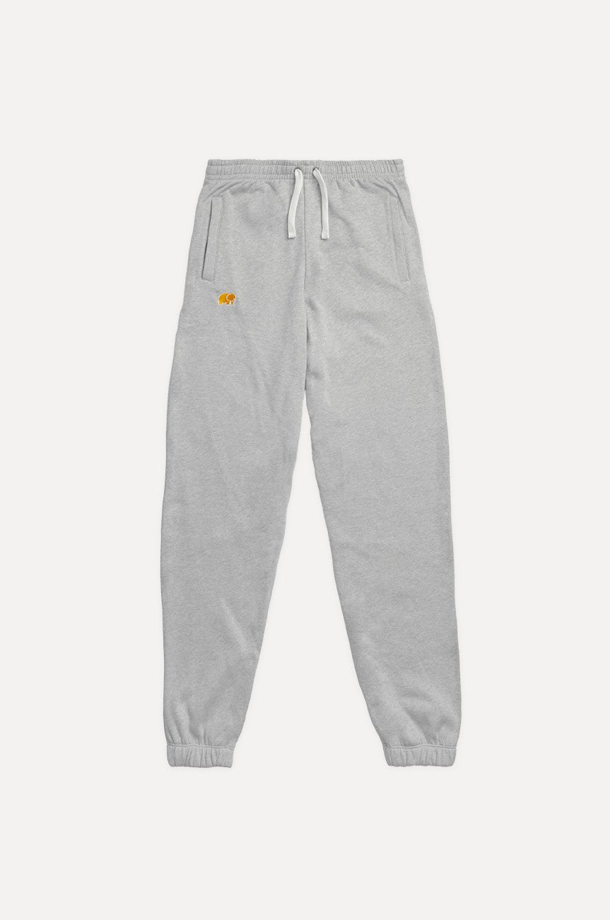Description Soft cotton blend sweatpants in dark heather grey