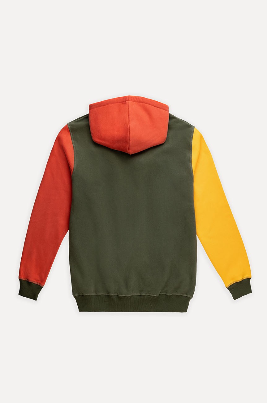 Color Block Hoodie Thyme Green