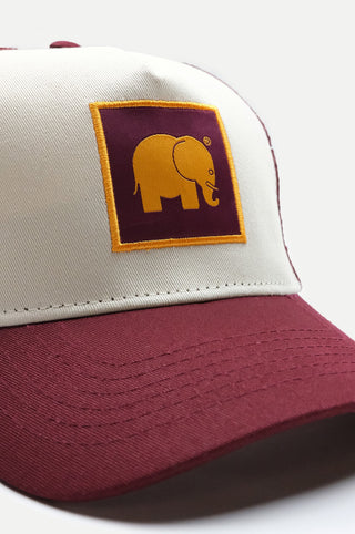 Silhouette de face de la Classic Trucker Cap en bordeaux | TP_IMAGE_TYPE=SILHOUETTE_FRONT