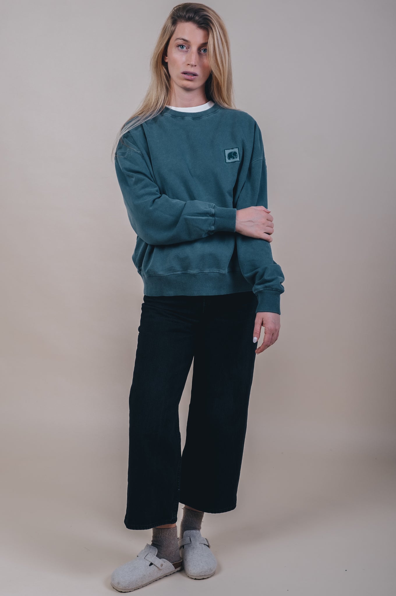 Women's Espliego Pigment Oversized Sweater Elm Green