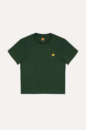 Silhouette de face du Women's Organic Essential T-Shirt en vert Kombu | TP_IMAGE_TYPE=SILHOUETTE_FRONT